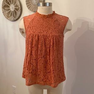 Sophie Rue Peach/Rust Lace Tank